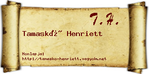 Tamaskó Henriett névjegykártya